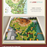 A Mini Gallery of LEGO Topographic Maps by Atlas Guo